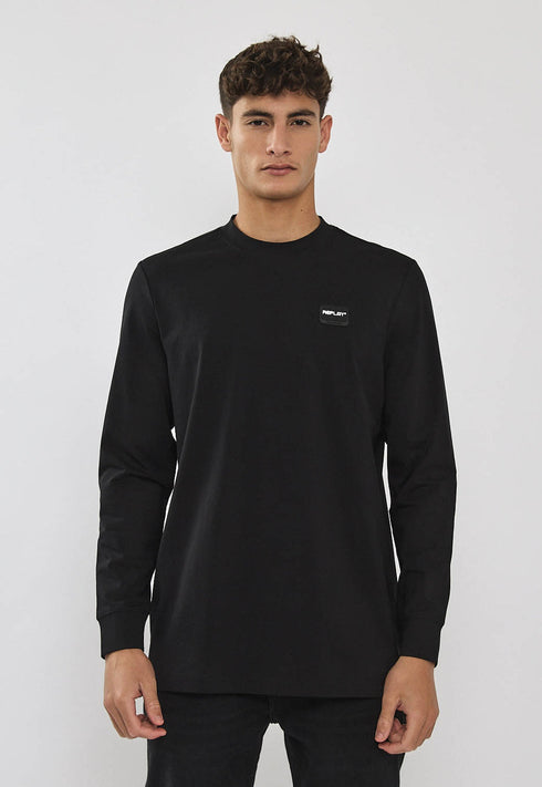 Replay tshirt טישרט ריפליי שרוול ארוך בצבע שחור לגבר